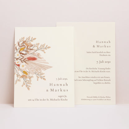 Hochzeitseinladung Böhmischer Blumenstrauß foto N° 1