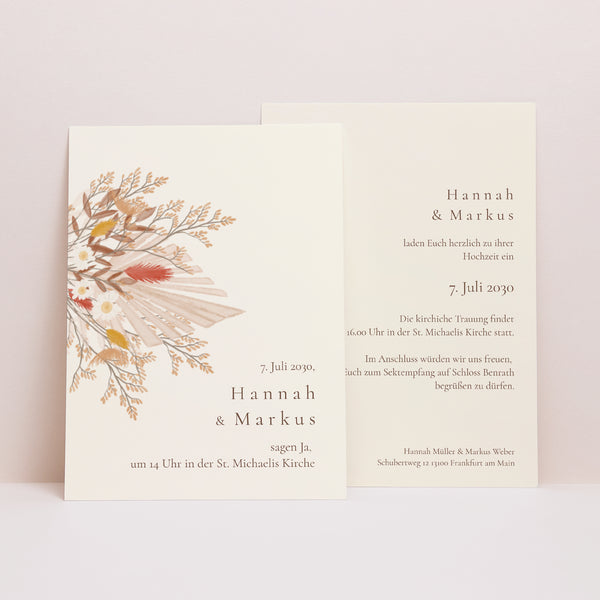 Hochzeitseinladung Böhmischer Blumenstrauß foto