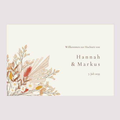 Begrüßungstafel Hochzeit Landschaft 90 x 60 cm Böhmischer Blumenstrauß
