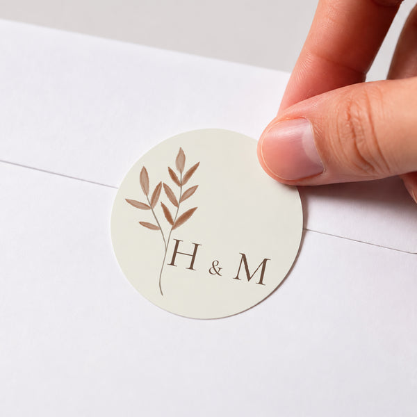 Sticker Hochzeit Rund Böhmischer Blumenstrauß foto