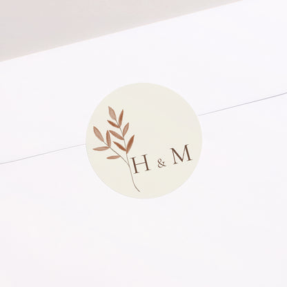 Sticker Hochzeit Rund Böhmischer Blumenstrauß foto N° 2