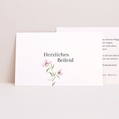 Kondolenzkarte Trauer Landschaft Frühlingsblumen foto N° 1