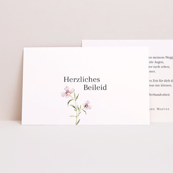 Kondolenzkarte Trauer Landschaft Frühlingsblumen foto