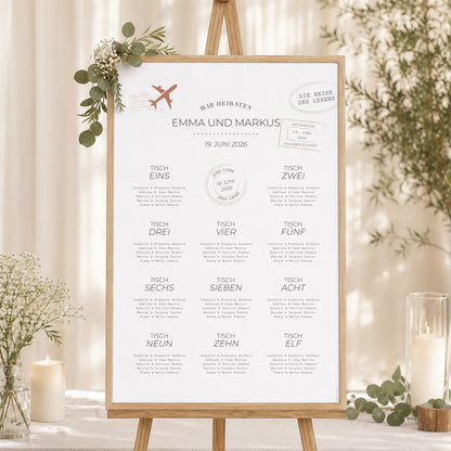 Sitzplan Hochzeit Porträt 60 x 90 cm Die Reise eines Lebens foto N° 1