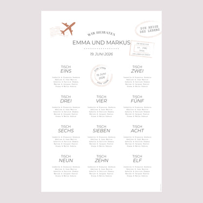 Sitzplan Hochzeit Porträt 60 x 90 cm Die Reise eines Lebens foto N° 2