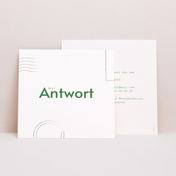 Antwortkarte Hochzeit Quadrat foto