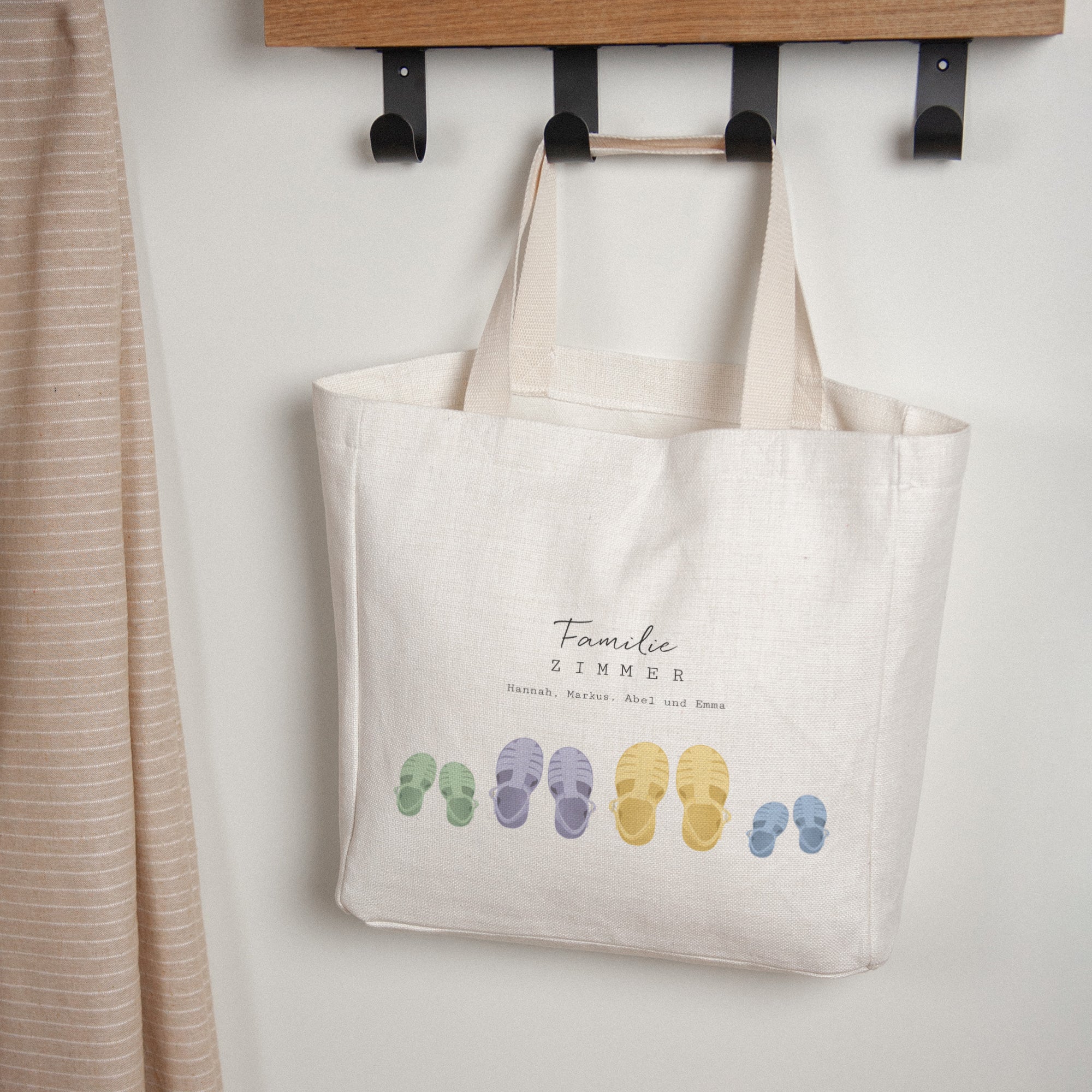 Tote bag Geburt Tragehenkel Kleine Schritte am Wasser foto N° 1
