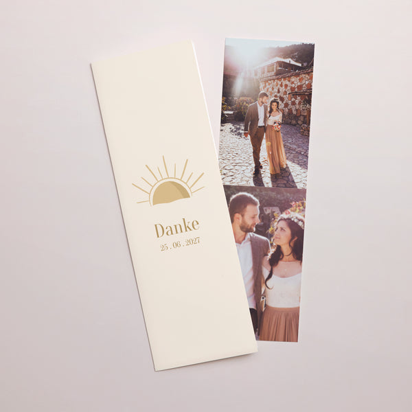 Dankeskarte Hochzeit Fotoautomaten Lesezeichen Unter dem Sonnenlicht foto
