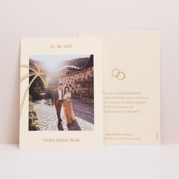 Dankeskarte Hochzeit Unter dem Sonnenlicht foto