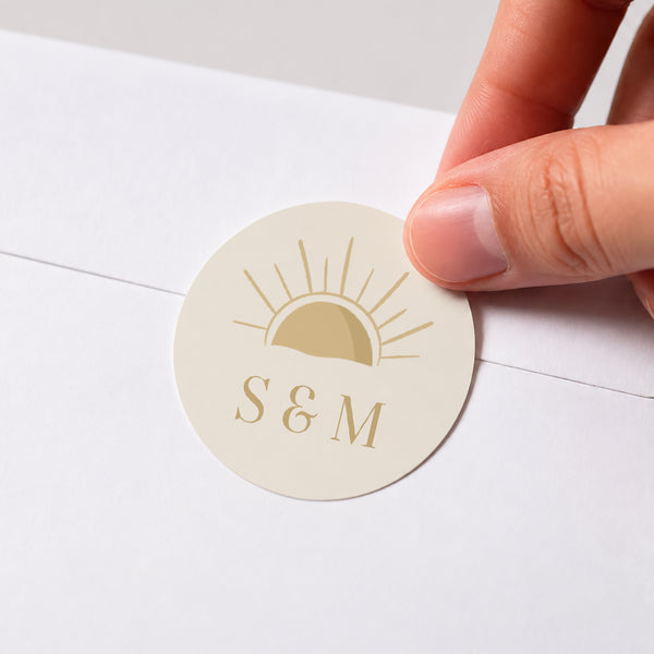 Sticker Hochzeit Rund Unter dem Sonnenlicht foto