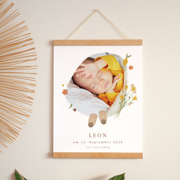 Poster Geburt Porträt Kleine Schritte auf dem Markt foto