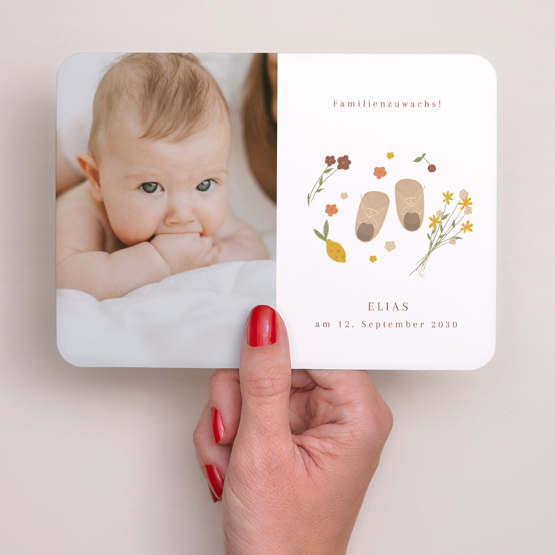 Geburtskarten Landschaft, abgerundete Ränder Kleine Schritte auf dem Markt foto N° 2