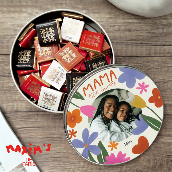Metalldose Objekte runde, mit Schokolade gefüllt Mama der Liebe II foto