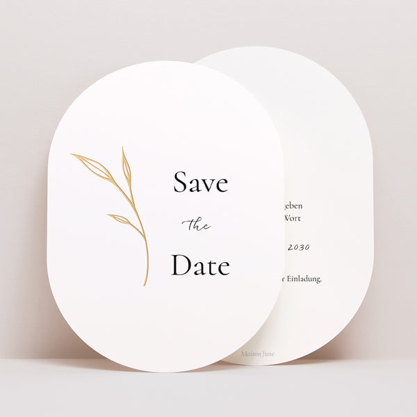 Save the date Karte Hochzeit oval foto