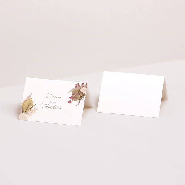 Tischkarten Hochzeit Quer Böhmisches Medaillon foto