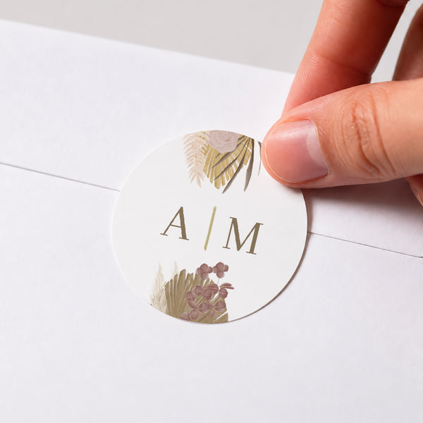 Sticker Hochzeit Rund Böhmisches Medaillon foto