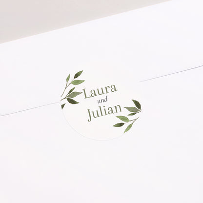 Sticker Hochzeit Rund Pflanzliche Wellenbewegung foto N° 2
