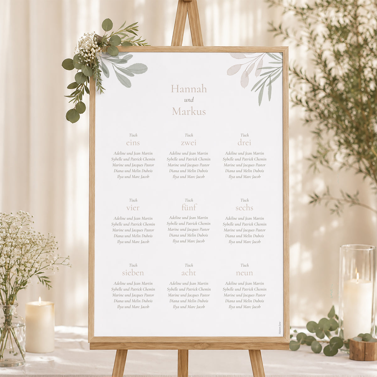 Sitzplan Hochzeit Porträt foto N° 1