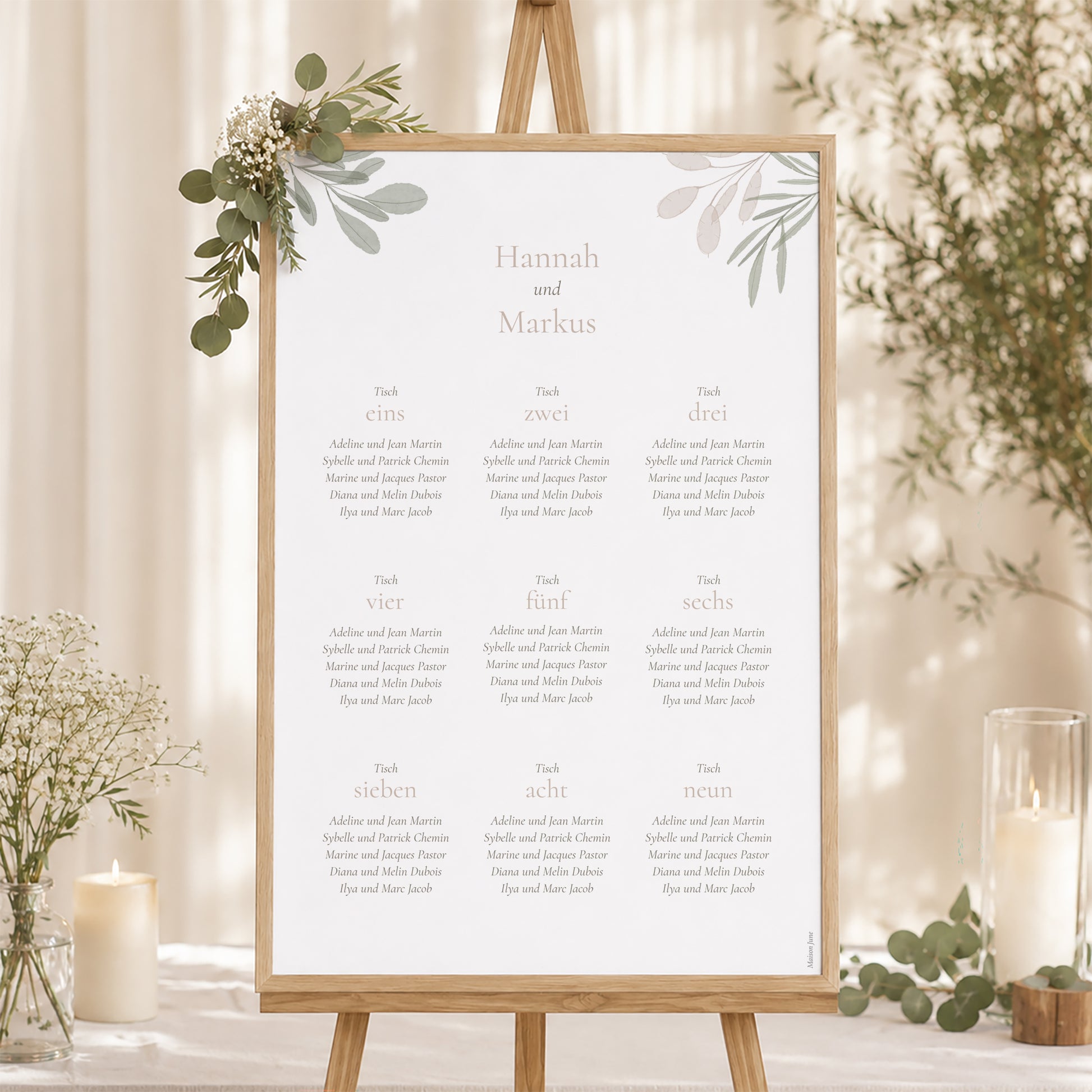 Sitzplan Hochzeit Porträt foto N° 1