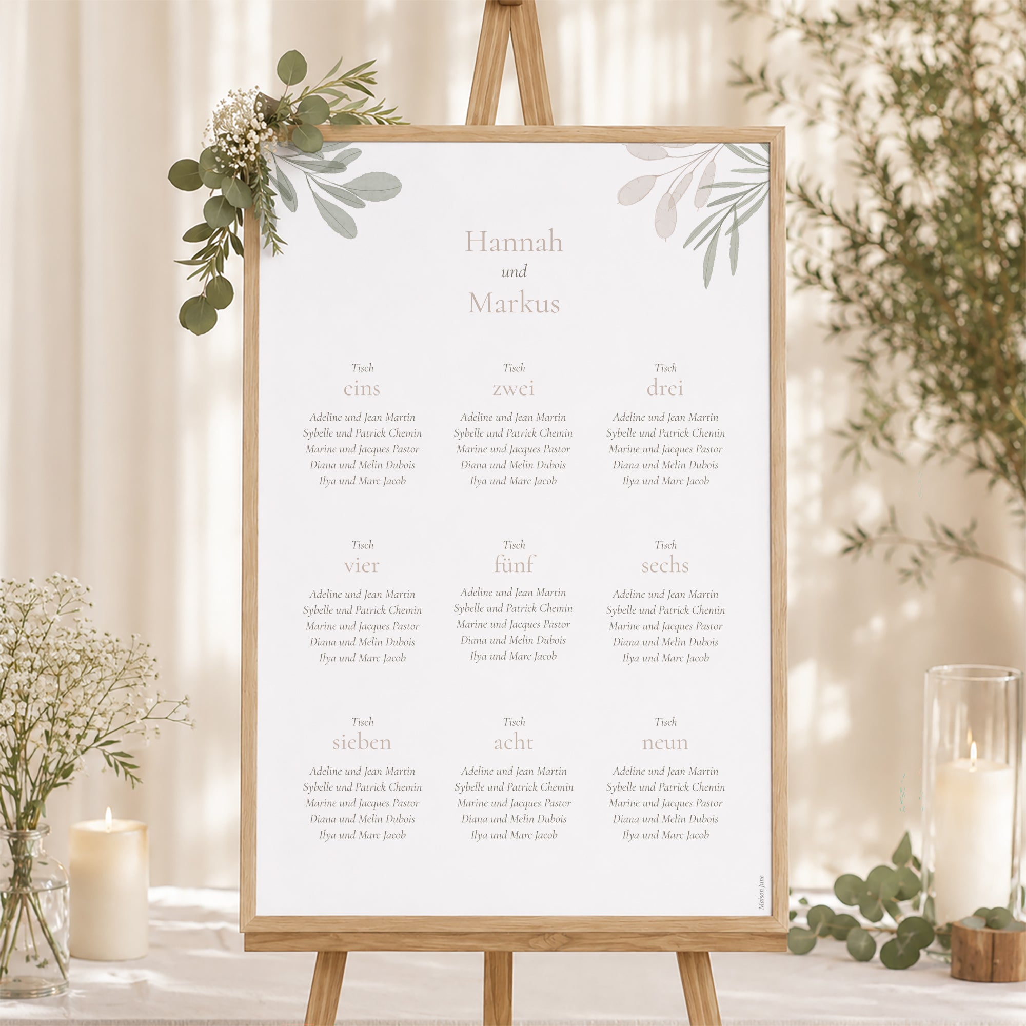 Sitzplan Hochzeit Porträt foto N° 1