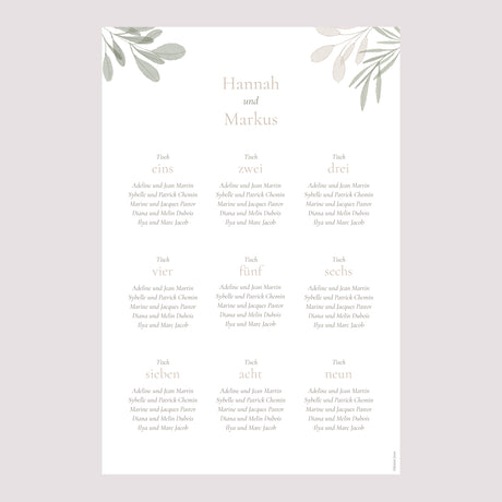 Sitzplan Hochzeit Porträt