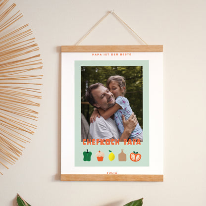 Poster Objekte Porträt Papa kocht foto N° 1