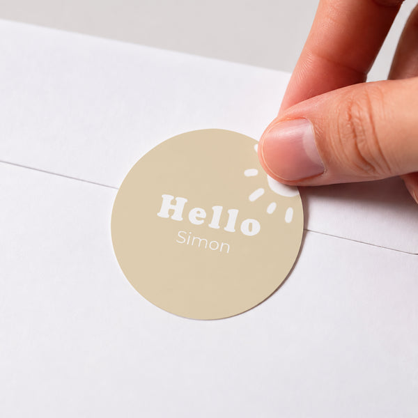 Sticker Geburt Rund Sonnenmotiv Vergoldung foto