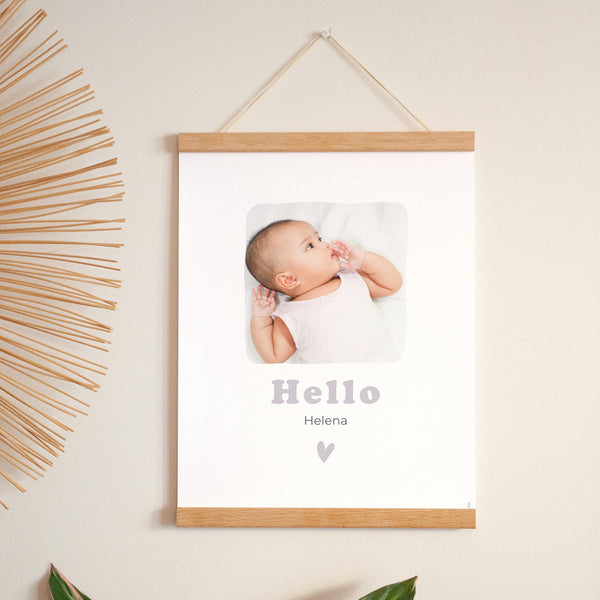 Poster Geburt Porträt Motiv Herzvergoldung foto