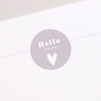 Sticker Geburt Rund Motiv Herzvergoldung foto N° 2