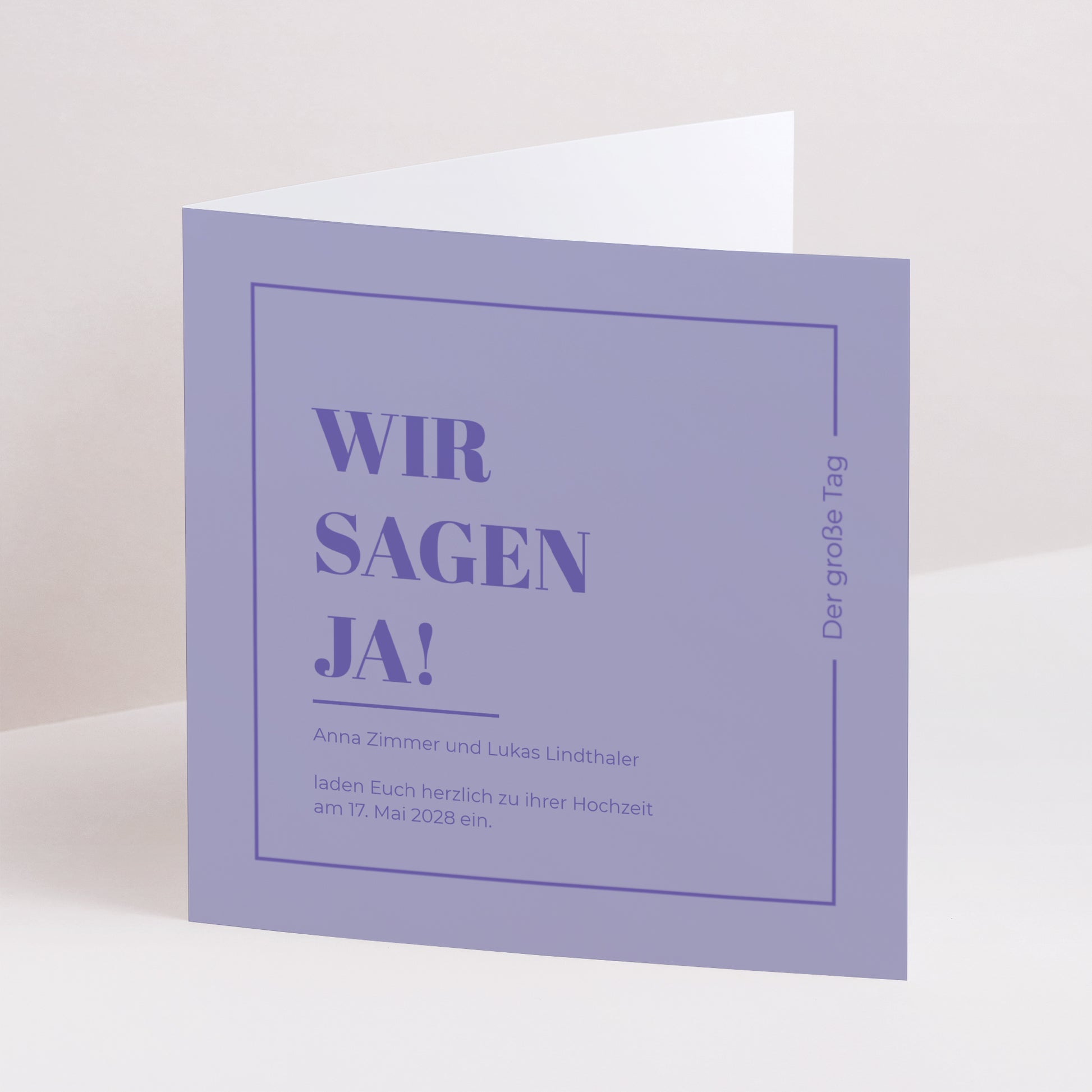 Hochzeitseinladung Doppelflügiges Quadrat pop & love foto N° 1