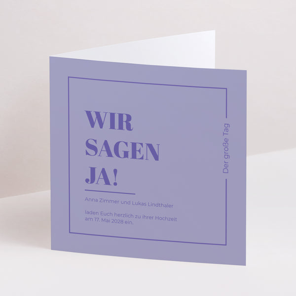 Hochzeitseinladung Doppelflügiges Quadrat pop & love foto