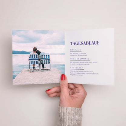 Hochzeitseinladung Doppelflügiges Quadrat pop & love foto N° 2