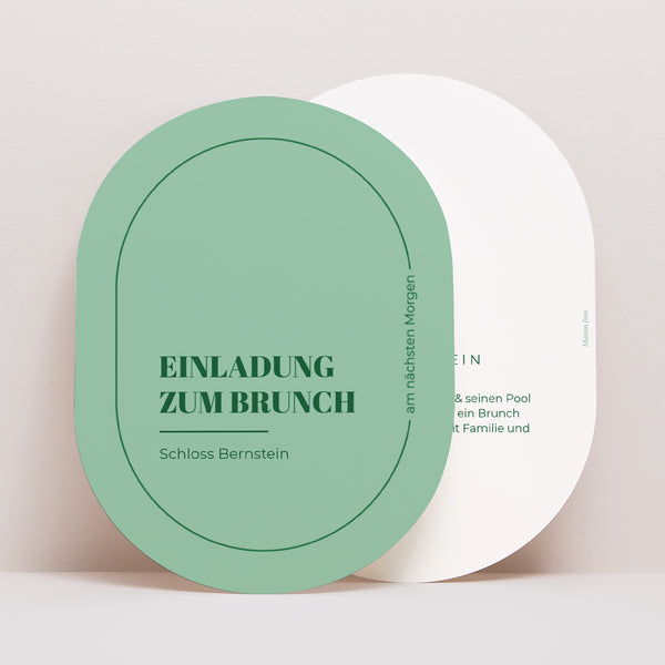 Einladungskarte Hochzeit oval pop & love foto