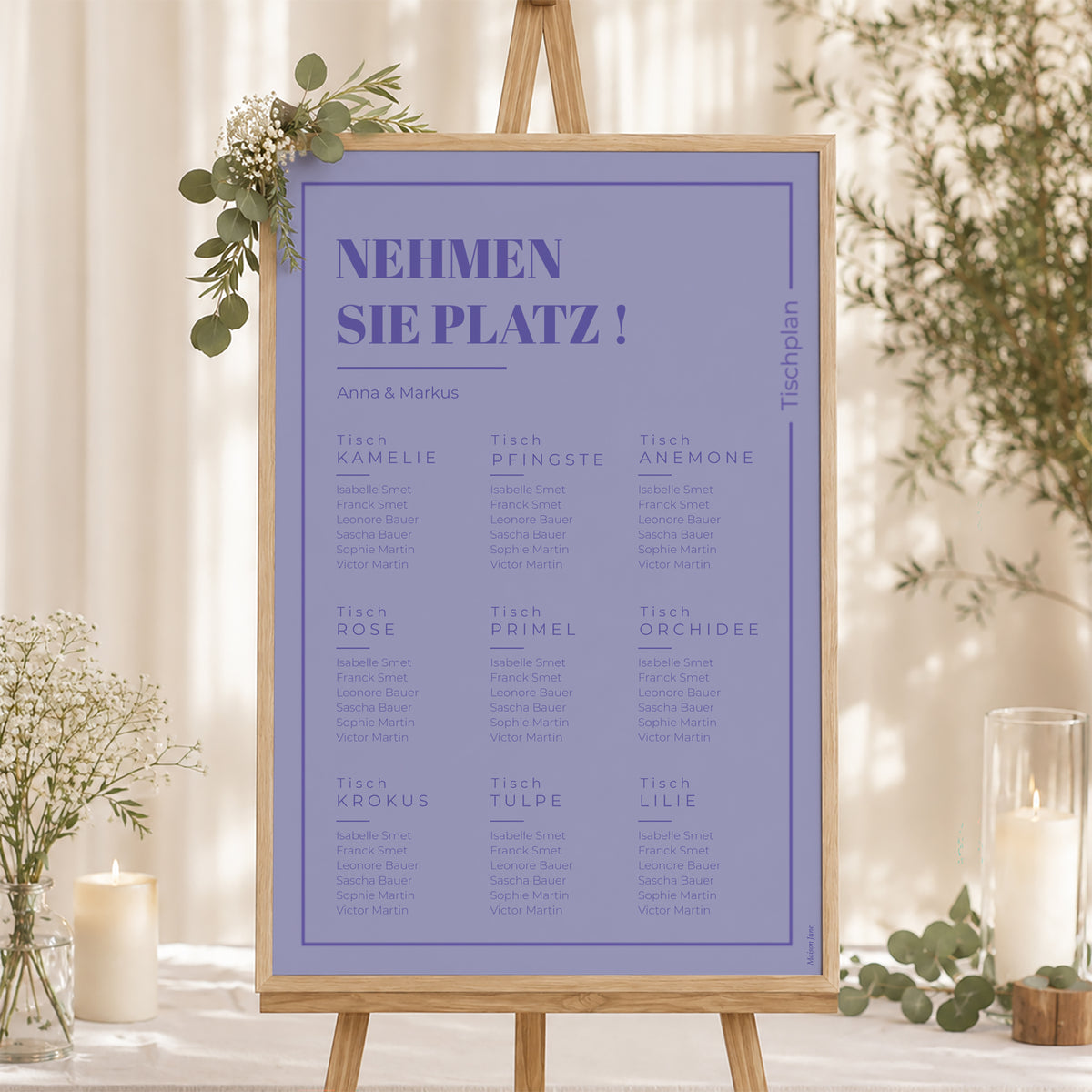 Sitzplan Hochzeit Porträt pop & love foto N° 1