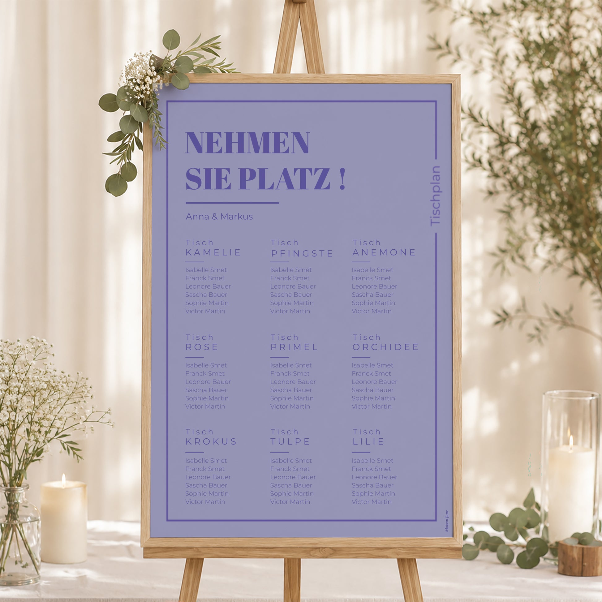 Sitzplan Hochzeit Porträt pop & love foto N° 1