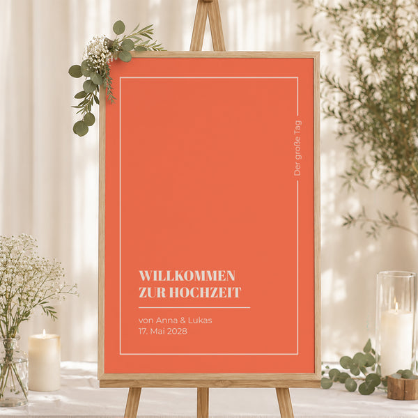 Begrüßungstafel Hochzeit Porträt 60 x 90 cm pop & love foto