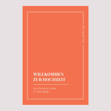 Begrüßungstafel Hochzeit Porträt 60 x 90 cm pop & love