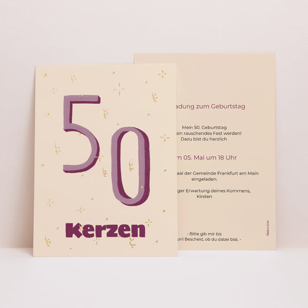Einladungskarte Geburtstag Pop 50 foto