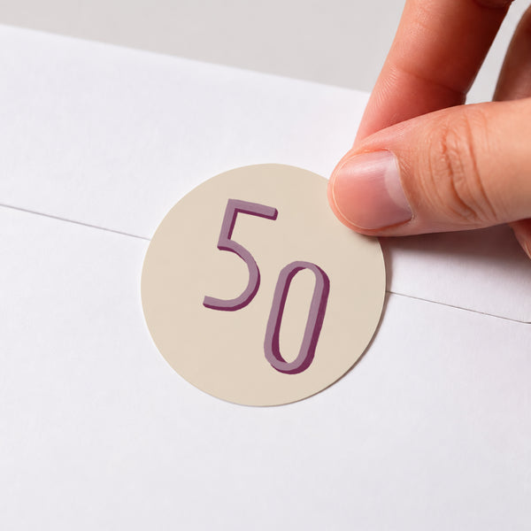 Sticker Geburtstag Rund Pop 50 foto