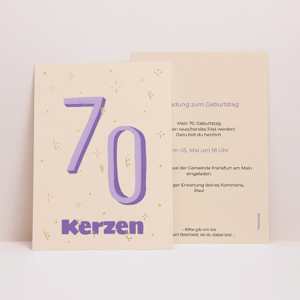Einladungskarte Geburtstag Pop 70 foto