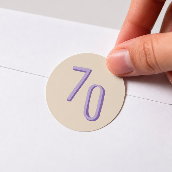 Sticker Geburtstag Rund Pop 70 foto