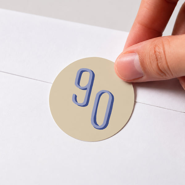 Sticker Geburtstag Rund Pop 90 foto