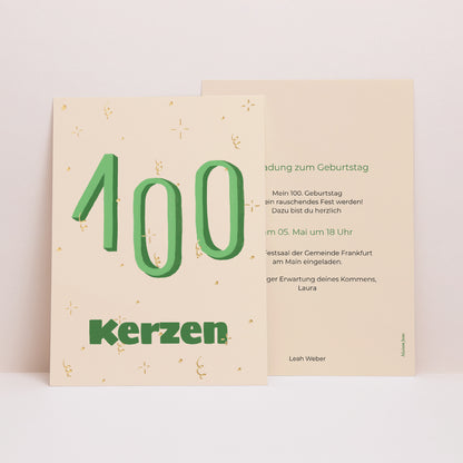 Einladungskarte Geburtstag Pop 100 foto N° 1