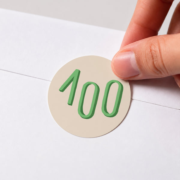 Sticker Geburtstag Rund Pop 100 foto