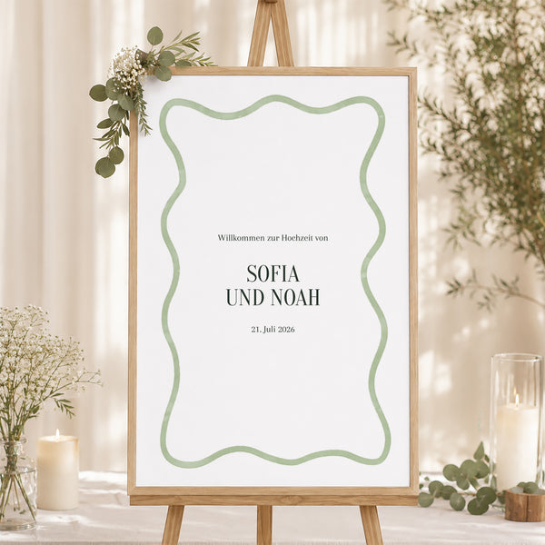 Begrüßungstafel Hochzeit Porträt 60 x 90 cm foto