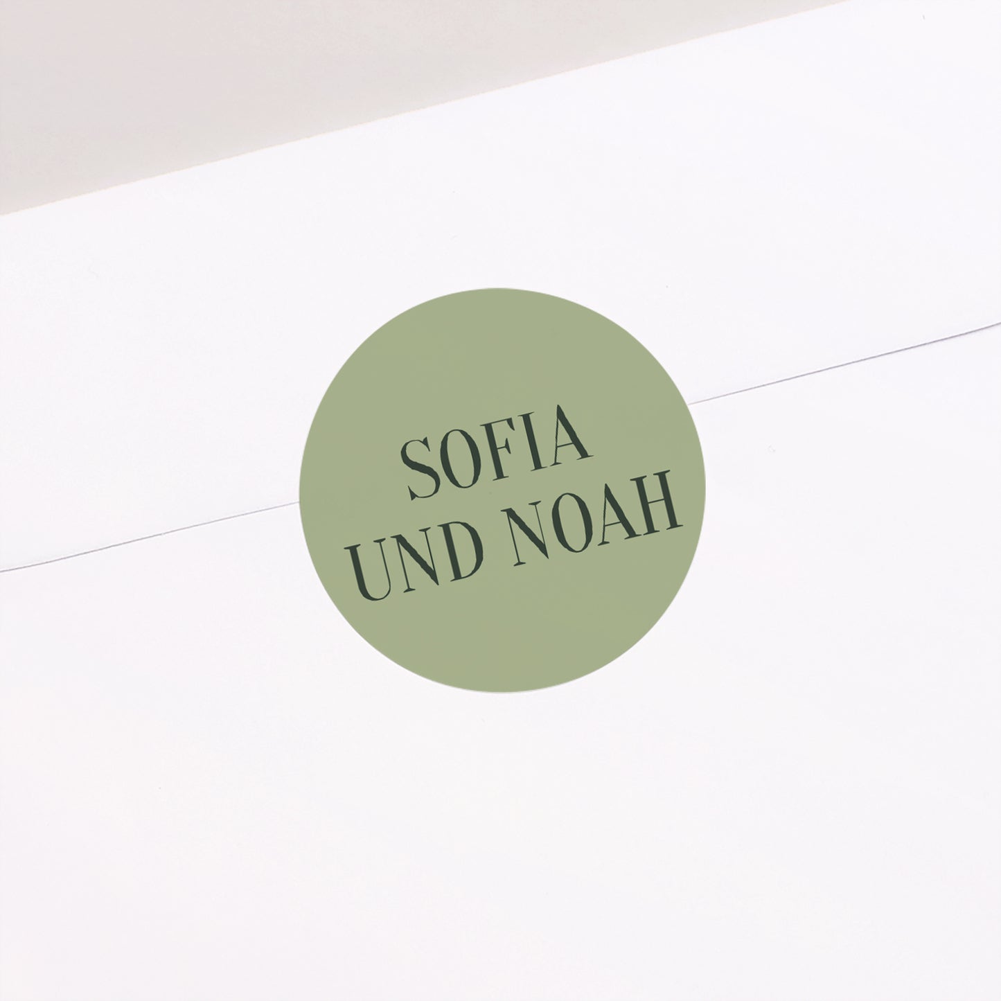 Sticker Hochzeit Rund Grüne Wellen foto N° 2