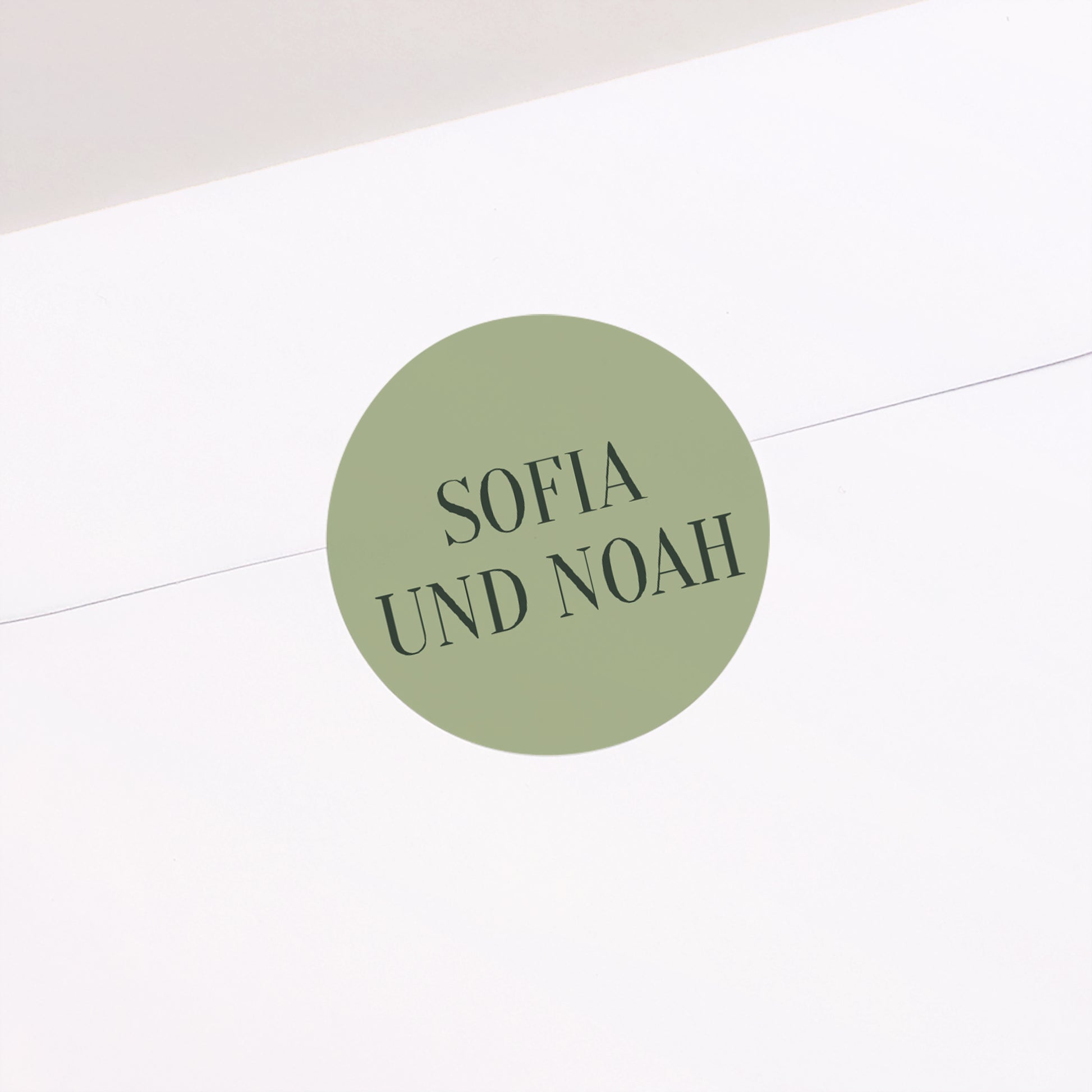 Sticker Hochzeit Rund Grüne Wellen foto N° 2