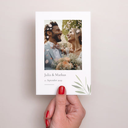 Dankeskarte Hochzeit PortraitPorträt Zweig von Oliver II foto N° 2