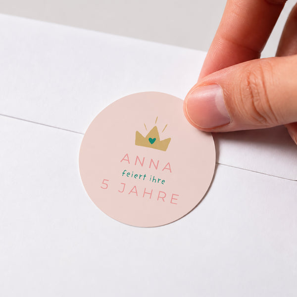 Sticker Kindergeburtstag Rund Kleine Prinzessin foto