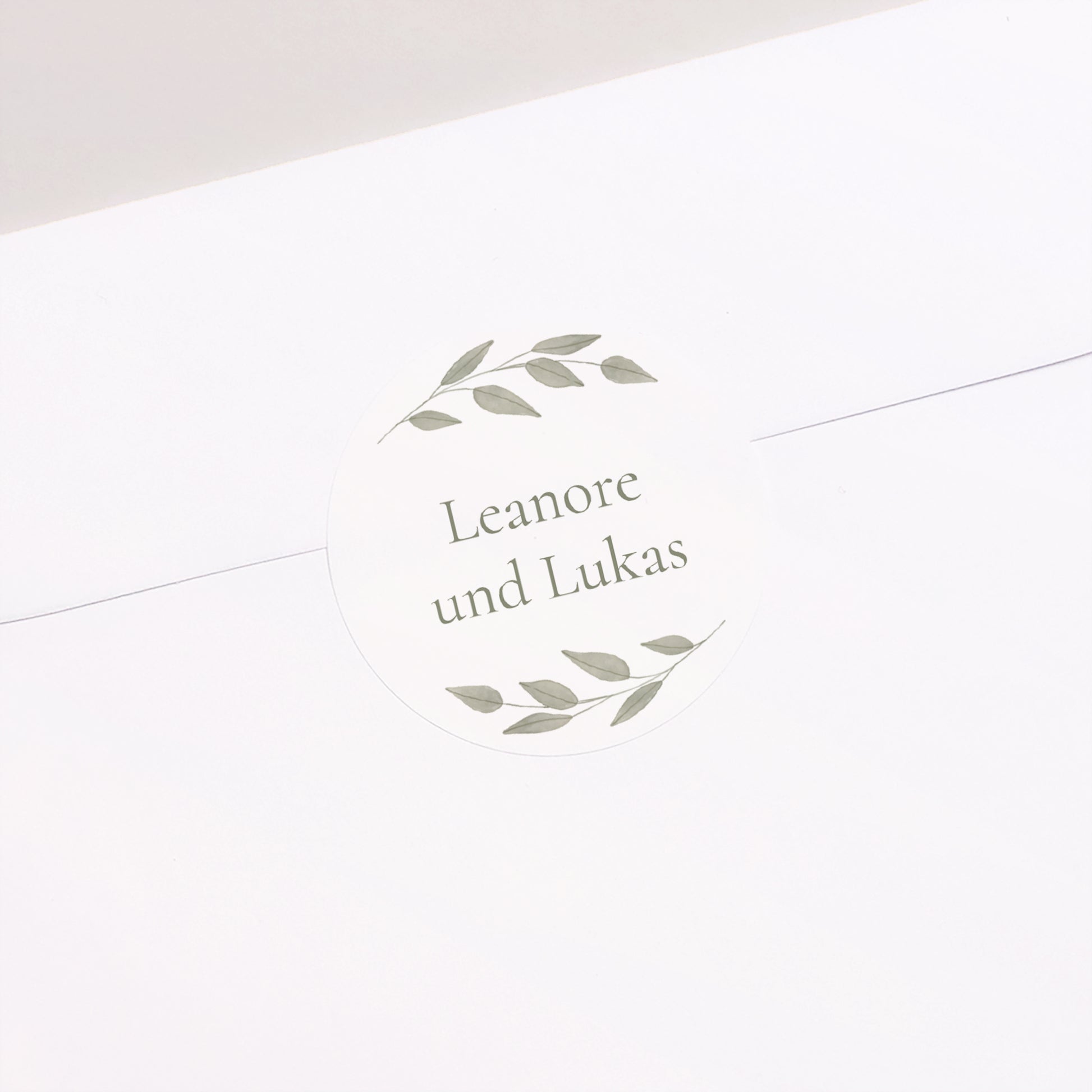 Sticker Hochzeit Rund Goldene Pflanzenkrone foto N° 2